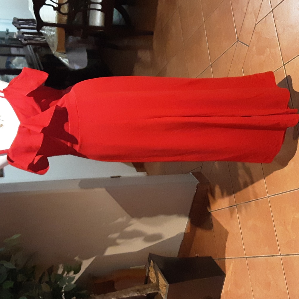 SHEIN Orange Red Ruffled Rompers - Picture 2 of 10